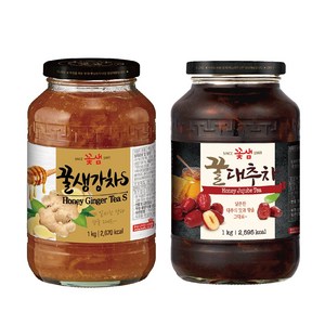 꽃샘 꿀생강차S1kg + 꽃샘꿀대추차1kg, 1세트