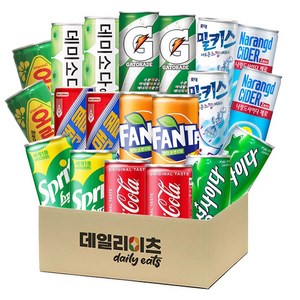 [데일리이츠] 미니캔음료 탄산음료 혼합 10종 20개입 (190~255ml) A형, 2세트, 190ml