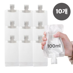 이지유 여행용 공병 파우치 소분 용기 튜브 휴대용, 10개, 화이트 100ml