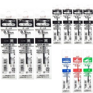 유니 제트스트림 3색 4색 볼펜 리필심 SXR-80-05 혼합색상 10개 + 사은품(3M 653 100매), SXR-80-05 혼합10개(흑7청1적1녹1)