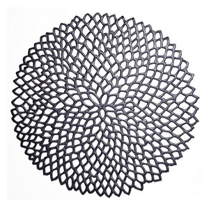 네이처안 원형 럭셔리 테이블 매트, 블랙, 38 x 38 cm, 1개
