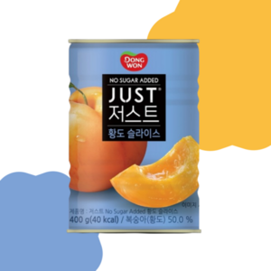 동원 저스트 노슈가 황도 슬라이스, 400g, 3개