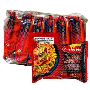 필리핀 볶음라면 Lucky Me 판싯칸톤 봉지라면 60g*6개묶음 4종 택 1, 핫칠리 Hot Chili, 6개