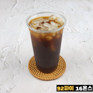 투고팩토리 16온스 아이스컵 92파이 테이크아웃 PET 커피 음료컵, 470ml, 100개