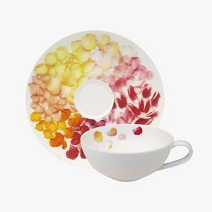 트위그뉴욕 페탈 티컵 + 소서, 혼합색상, 1세트