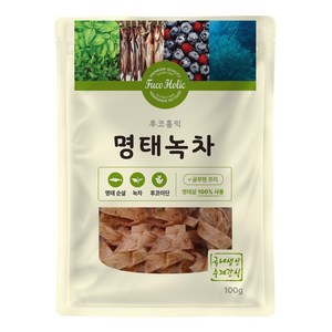 후코홀릭 강아지 건조 간식, 혼합맛(명태/녹차), 100g, 3개