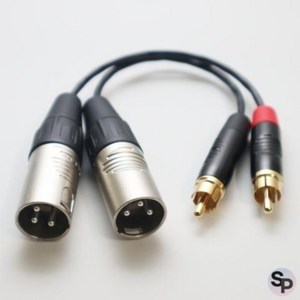 카나레 수제작 XLR - RCA 케이블 2채널 스피커 믹서 앰프 연결 (길이선택), 2m, XLR암 - RCA