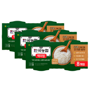 한국농협/리뉴얼 맛으로 인정받는 국산 백미밥 24입(8입*3) 햇반, 210g, 24개