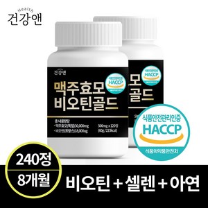 건강앤 맥주효모 비오틴골드 식약청 HACCP 인증, 120정, 2개