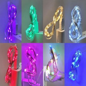 LED 와이어 전구 USB타입 8color, 무지개, 1개