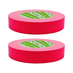 kvis 개퍼 테이프 gaffer tape 형광핑크 25mm x 25M, 2개