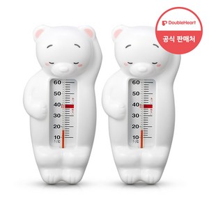 더블하트 신생아 탕온계 아기 욕조 물온도계(북극곰), 2개