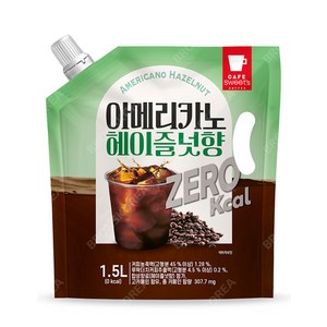 웰그린) 아이스 아메리카노 헤이즐넛 제로 1.5L(6입), 1.5L, 6개