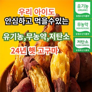 [믿고먹는유기농] 친환경 무안 유기농 베니하루카 꿀고구마 퍽퍽한 밤 호박 고구마 3kg 5kg 10kg 한입 중 상 대, 1개, 3kg 상