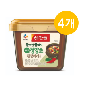 해찬들 물로만 끓여도 칼칼한 청양초 된장찌개양념, 4개, 450g