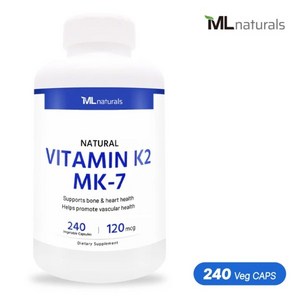 [미국빠른직구] 신제품 마이라이프 내추럴스 비타민 K2 120mcg (as MK-7), 240정, 1개
