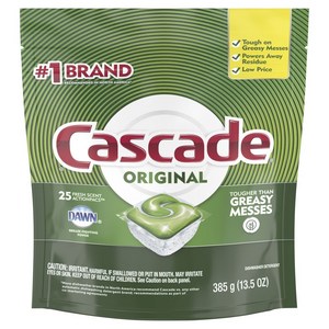 Cascade 오리지널 디쉬워셔 세제 액션팩 프레시 식기세척기용세제, 1개, 385g