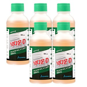 넉다운D 고독성 속효성 유기인계 살충제 파리 모기 해충퇴치, 500ml, 5개