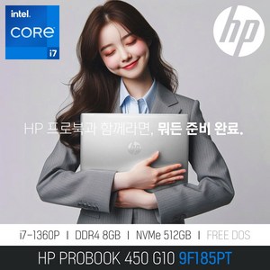 HP 프로북 450 G10 9F185PT [로켓 단독특가], Fee DOS, 8GB, 512GB, 실버