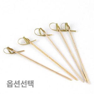 청대나무 리본 과일꼬지 100p (과일꽂이 샌드위치꼬지 수제버거꼬지 과일포크 디저트 산적꽂이, 9cm, 1개