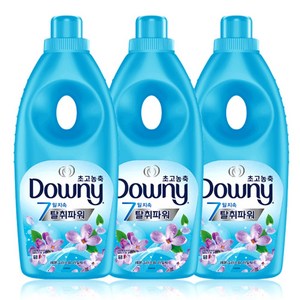 다우니 7일 지속 탈취파워 초고농축 섬유유연제 레몬 그라스와 라일락 본품, 1L, 3개