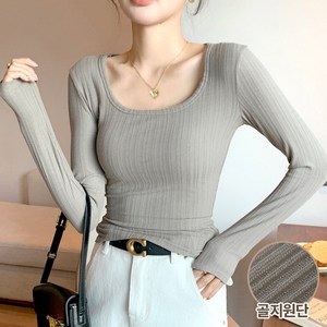 Moden Fashion 여성 슬림핏 스판 긴팔 티셔츠 편한 이너 티 V07