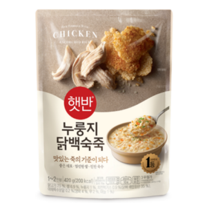 햇반 누룽지닭백숙죽, 420g, 21개