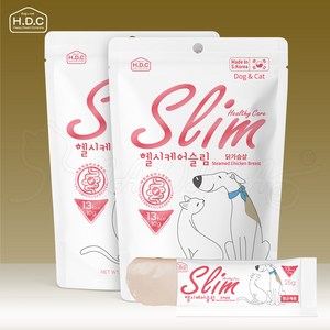 헬시케어 슬림 닭가슴살 소고기 200g 콤보 각1팩 / 맛별 200g 강아지 고양이 저칼로리 다이어트 간식, 2개, 100g, 닭가슴살 2팩