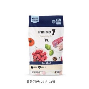 인디고포 3개월이상 인디고 세븐 디 포 독 저알러지 건식사료, 닭+오리, 1.6kg, 1개