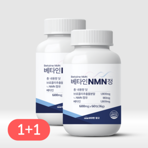 비타민창고 베타인 NMN 엔엠엔 100% 식물성 브로콜리 600mg, 2개, 60정