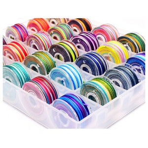 [정글스튜디오] 폴리 왁스코드 0.65mm 25색 마크라메 매듭팔찌 만들기 재료 팔찌 만들기 DIY, 1개, 그라데이션(0.65/25색)