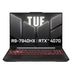 에이수스 2024 TUF 게이밍 A16 라이젠9 라이젠 7000 시리즈 지포스 RTX 4070, Mecha Gay, 2TB, 32GB, WIN11 Po, FA607PI-QT084