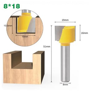 트리머비트세트 루터날 트리머날 둥근 평비트 목공용 CNC 밀링 커터 엔드밀 바닥 조각 비트 솔리드 카바, 8X18MM