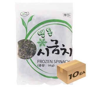 1박스) 냉동야채 시금치 1kg x 10개입, 1박스