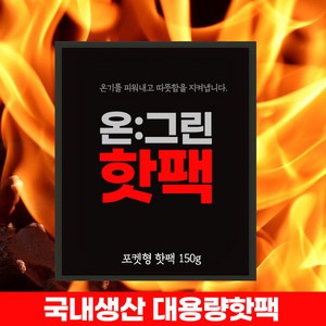 온그린 국산 대용량 손난로 핫팩, 30개, 100g