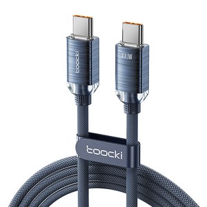 Toocki 100W C to C PD 초고속 충전 케이블, 2m, 블루, 1개