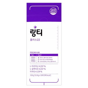 링티 플러스22 링거워터+아르기닌+글루타민, 118g, 10포