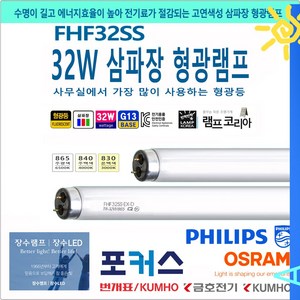 32W 형광등 FHF32SS TLD32RS FL32 EX-D직관 형광램프 삼파장 주광색 주백색 전구색, 3) 번개표-주광색- 5개, 1개