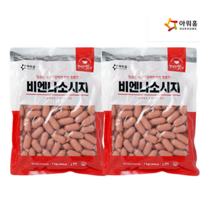 아워홈 대용량 비엔나 소시지 2종 1kg+1kg, 비엔나소시지1kg+1kg, 1kg, 2개