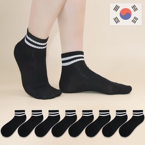 비바슈슈 남성용 학생 스트라이프 단목 패션 양말 8켤례 (250~270mm)