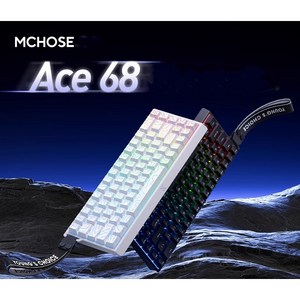 [청이스토어] <재고확보/빠른출고> 마이콩 MCHOSE Ace 60 / Ace 60 po /Ace 68 자석축 마그네틱축 유선 기계식 게이밍 키보드 60%배열 1600만색RGB, 빙옥자축, Ace68(게임버전)-블랙