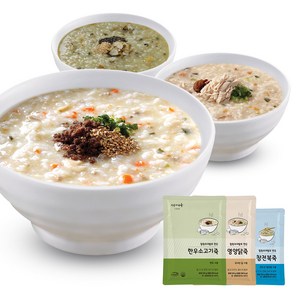 CS003 서울마님죽 미니참전복죽+한우소고기죽+영양닭죽 set, 1세트, 500g