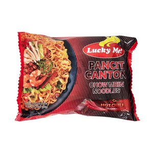 필리핀 럭키미 판싯칸톤 핫칠리 매운맛 라면 / Lucky Me Pancit Canton Hot Chili Noodles, 1개