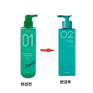 아모스 퓨어스마트 쿨 샴푸 (신형출고), 아모스 퓨어스마트 샴푸 쿨 500g, 1개, 500g