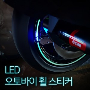 범용 오토바이 LED 휠라이트 축광LED 야광스티커 튜닝용품, 1개