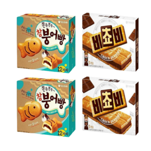 오리온 참붕어빵 348g x 2 비쵸비 125g x 2 사무실 회사 학교 학원 인기파이과자간식, 2개