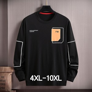 쥬엔리치 남자 빅사이즈 맨투맨 라운드 넥 남성 얇은 긴팔티 4XL-10XL