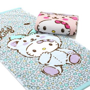 Hello Kitty 헬로키티 레오파드 110g 면 30수 시어링 타올 수건, 1개, 헬로키티(레오파드)-보라