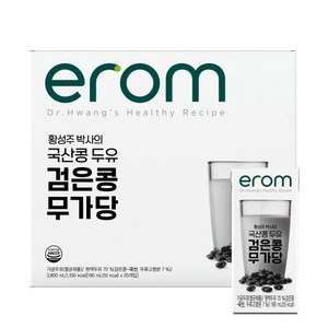 이롬 황성주 검은콩무가당두유, 190ml, 16개