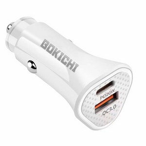 BOKICHI 38W PD QC3.0 2포트 시거잭 차량용 고속 충전기, WKN-705, 화이트